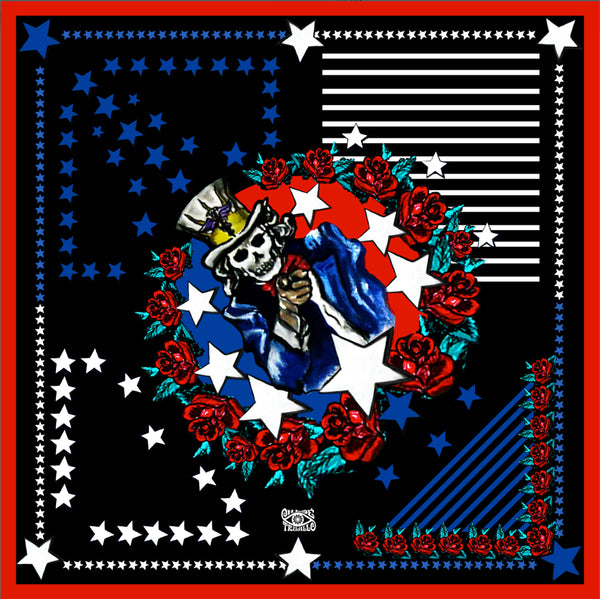 America Black and Red Foulard l 45 x 45