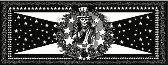 America Black and White Foulard 180 x 70 Cotton