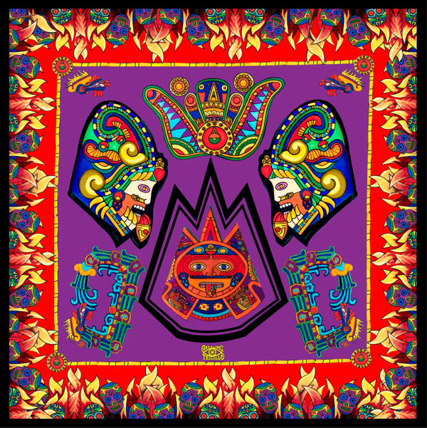 Aztec Purple Foulard  90 x 90
