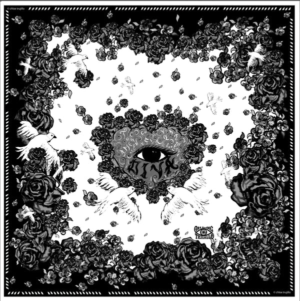 Mystic Black & White Foulard  45 x 45